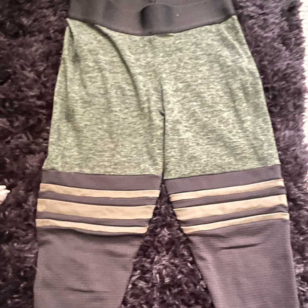 BOMBSHELL ARMY GREEN BLACK THIGH HIGH SOCK LEGGINGS SIZE M - PLEASE READ Below - Picture 2 of 8